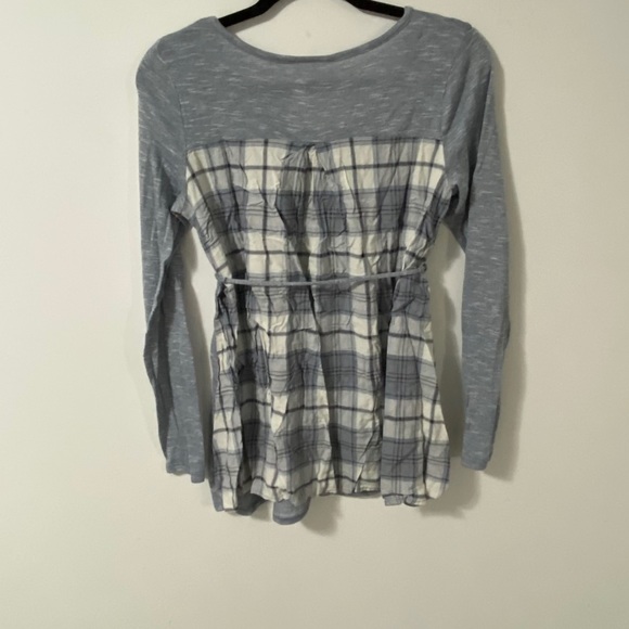 Motherhood Maternity Blue & Plaid Shirt Medium - Picture 2 of 4